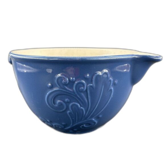 VTG Pfaltzgraff, Weir In Your Kitchen Chicory Blue 9 1/2"x 4 1/2" Batter Bowl - Picture 3 of 9